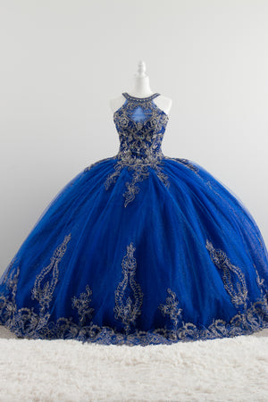 Sleeveless and strapless Royal Blue ...